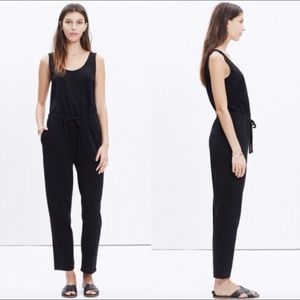MADEWELL COTTON BLACK JERSEY JUMPSUIT